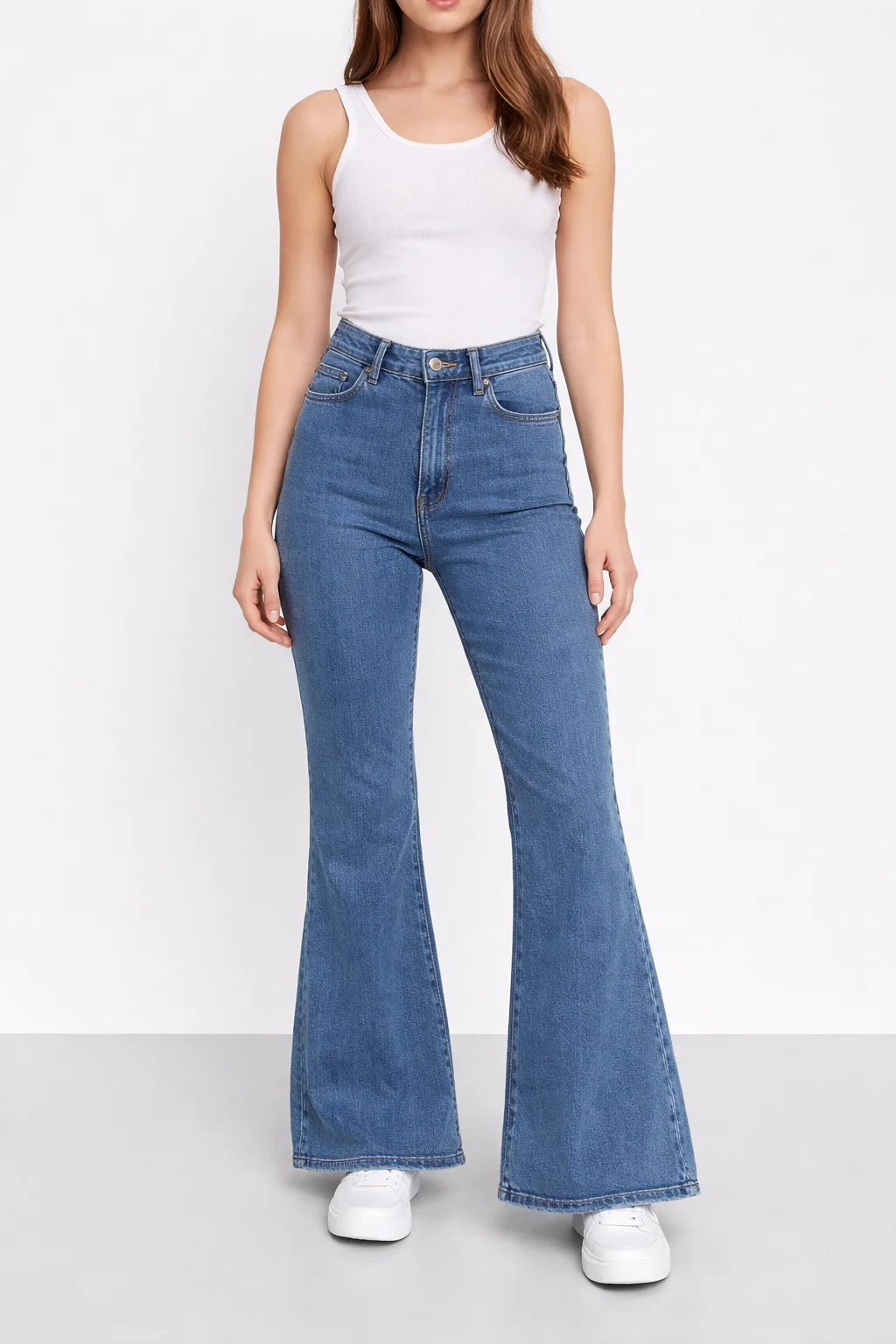 spodnie damskie - Nmkareen Hw Flare Leg Jeans