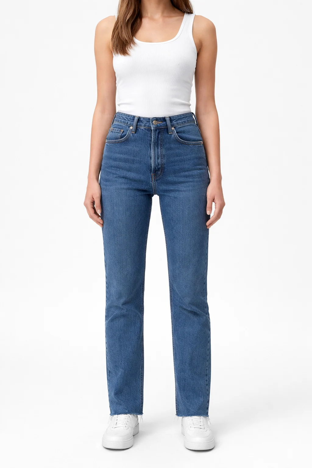 spodnie damskie - Raw Edge Mom Jeans