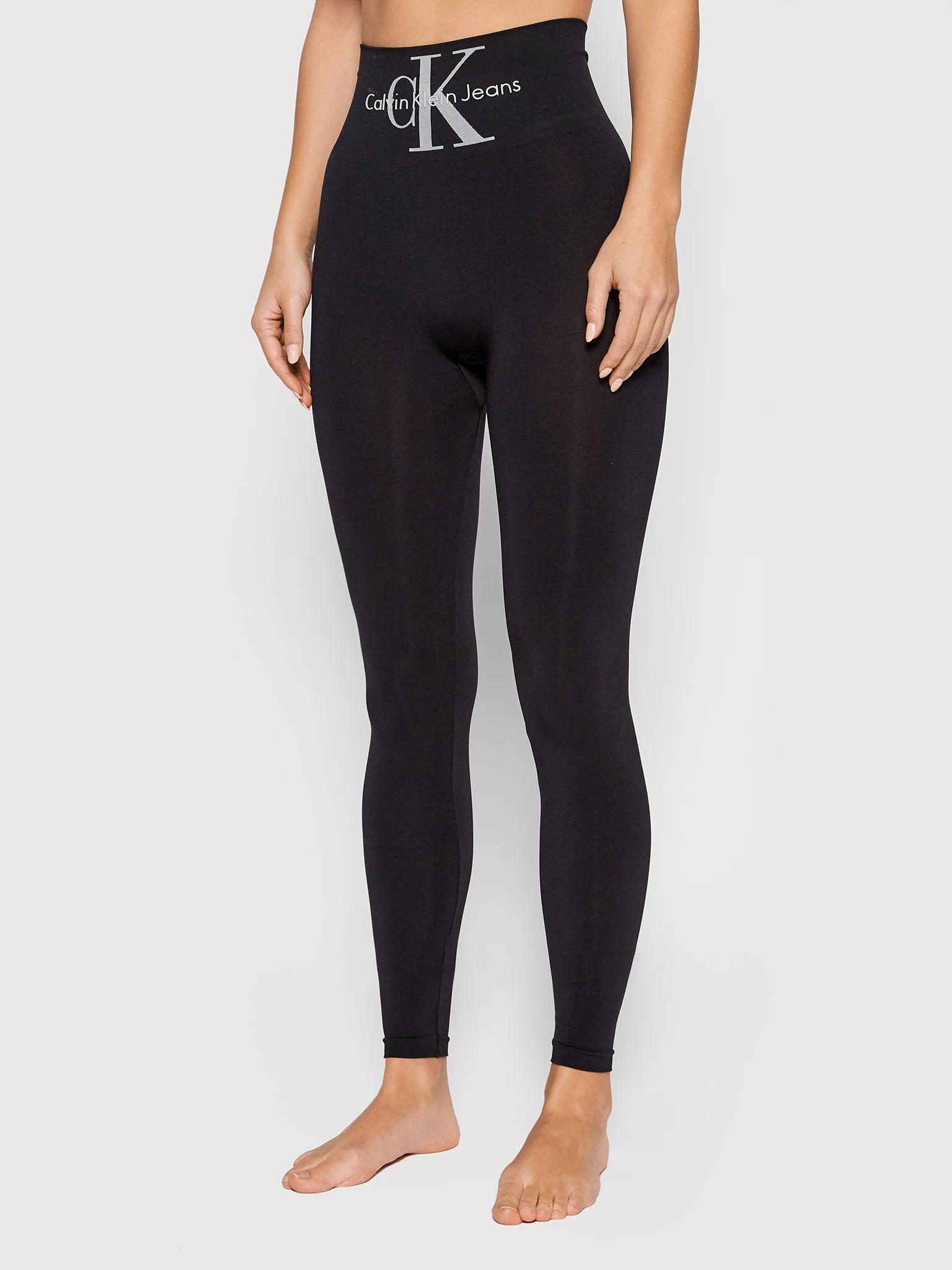 spodnie damskie - HIGH-WAIST LOGO Slim Fit