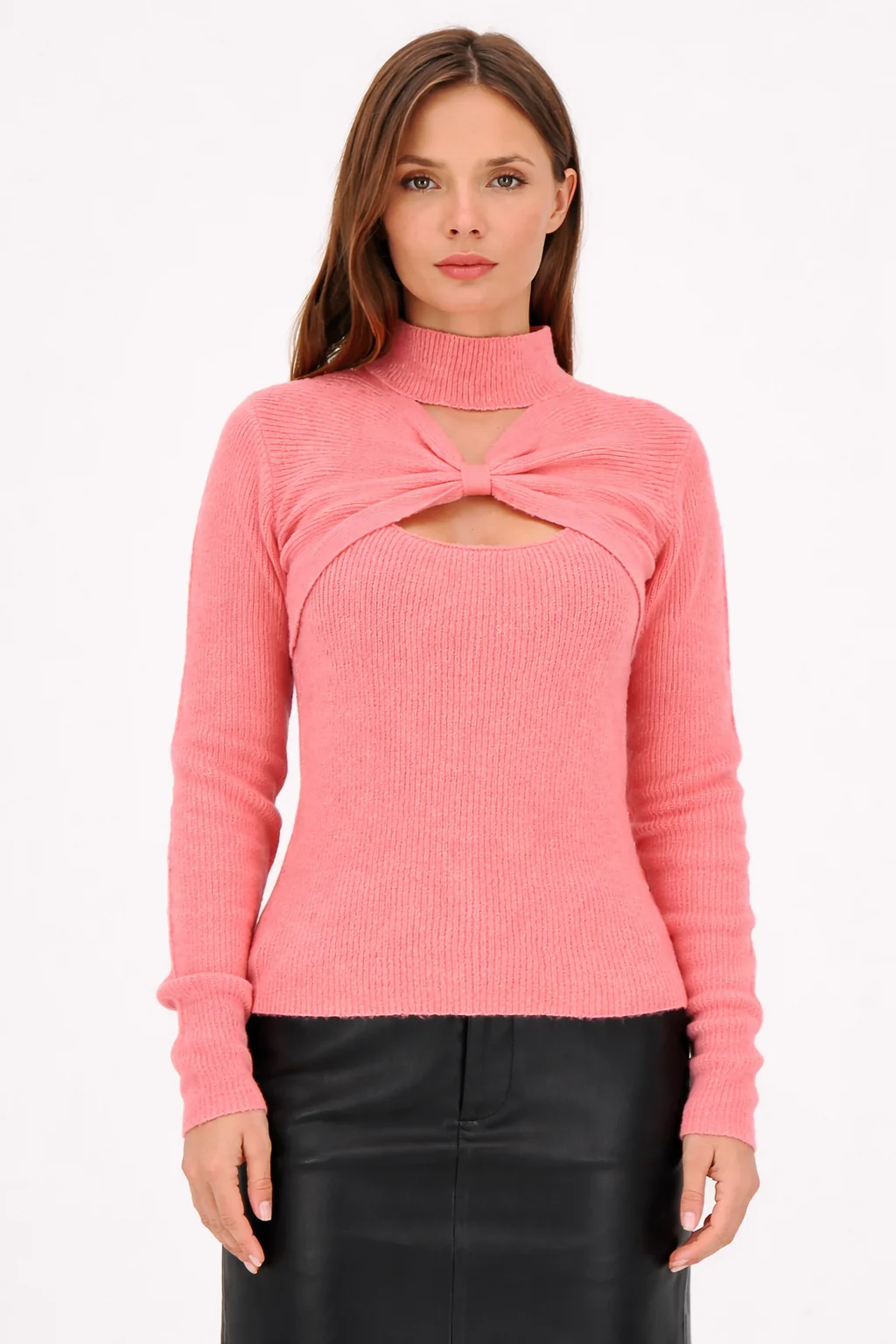 sweter damski - PCCASIA LS KNIT KAC