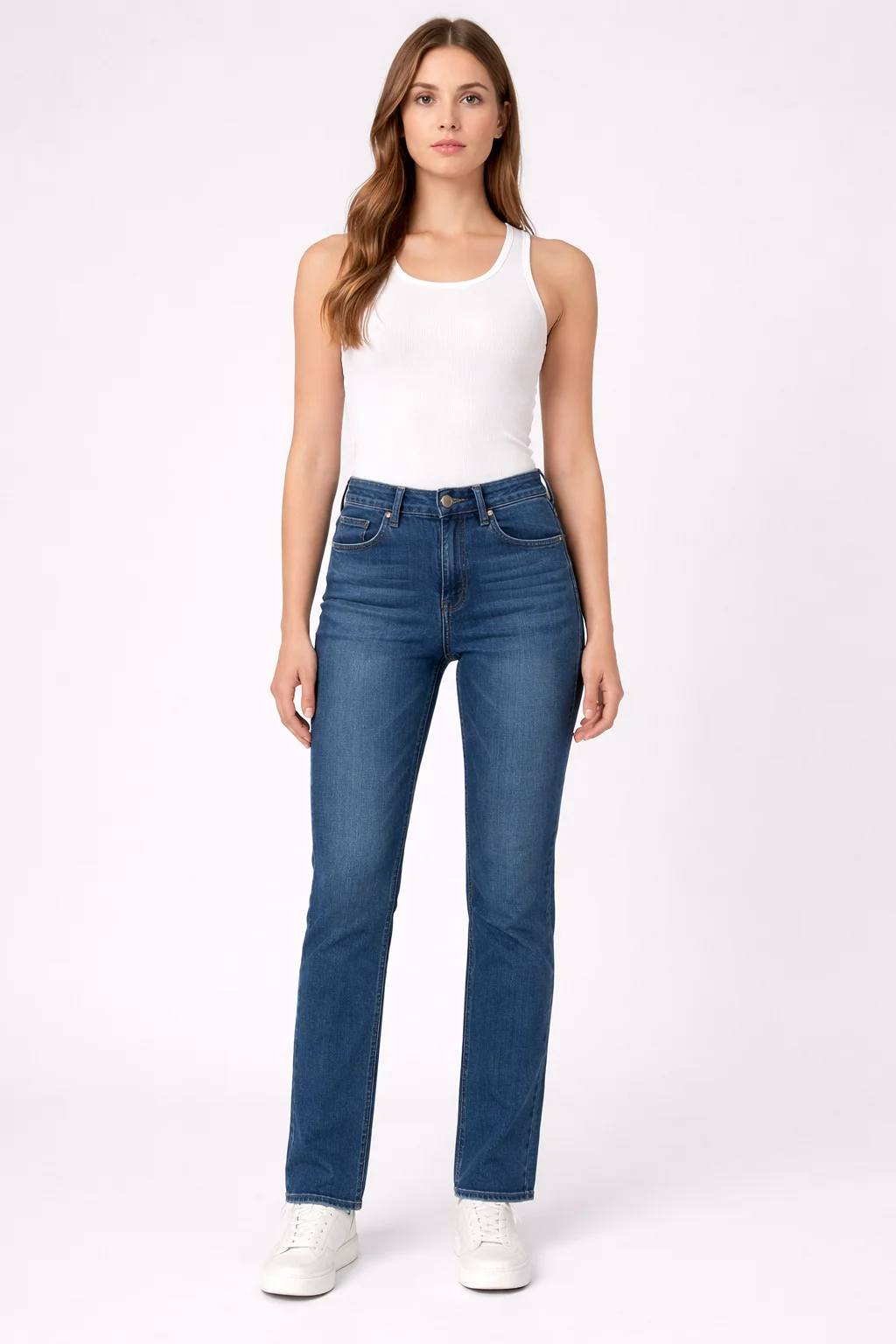 spodnie damskie - Skinny Mid Waist