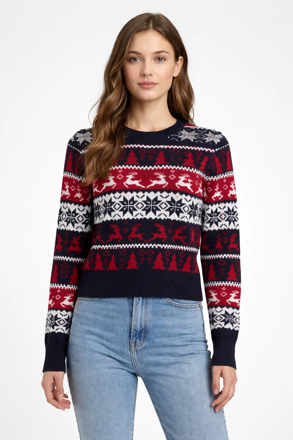 sweter damski - ONLXMAS COMFY DEER L/S PULLOVER KN PTT